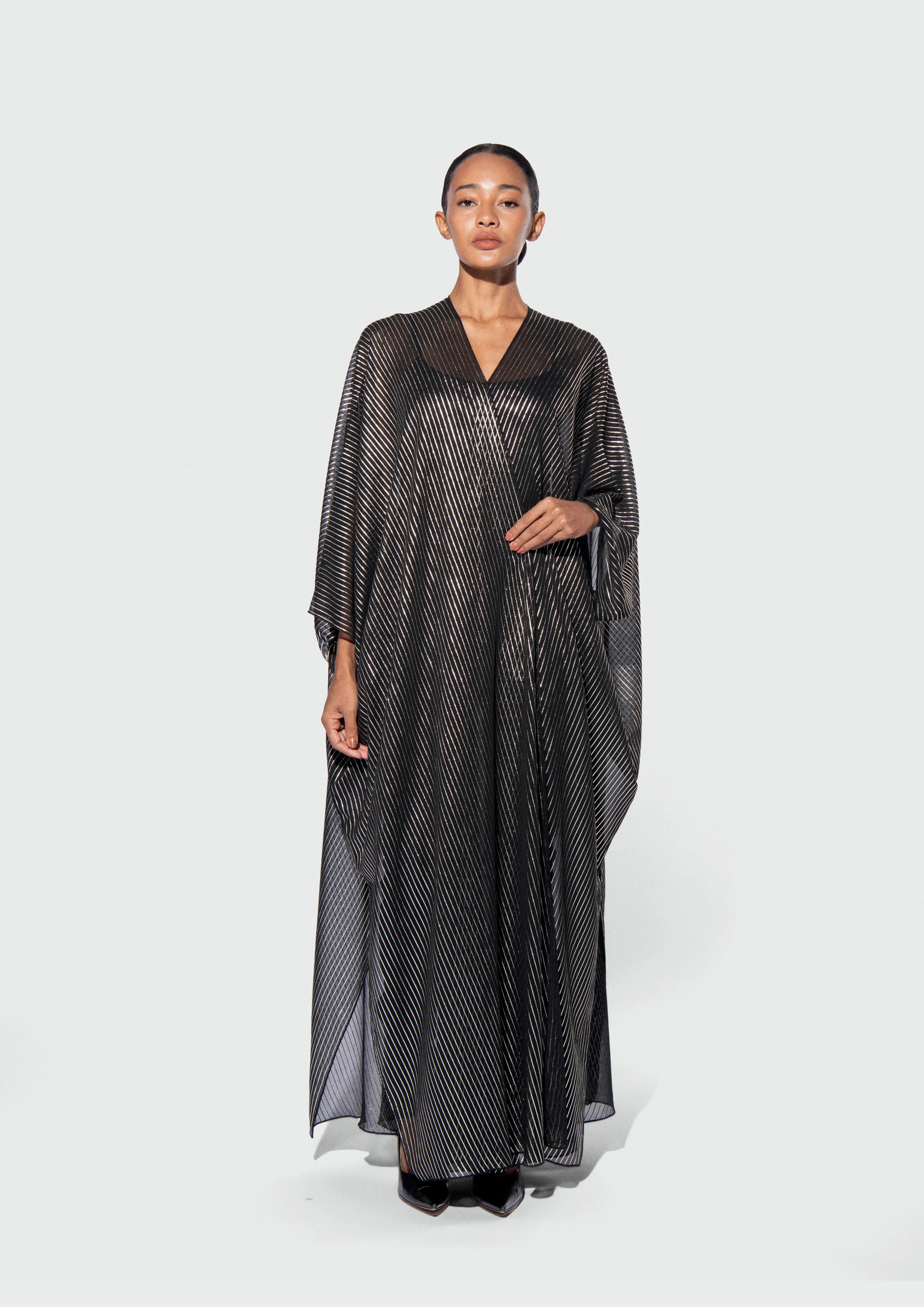 THE METALLIC PINSTRIPE ABAYA