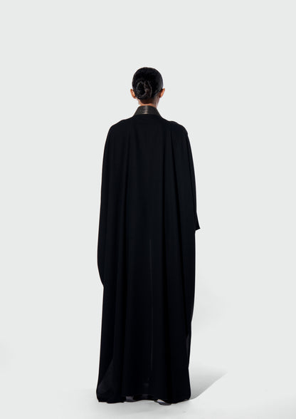 HARLIENZ QUILTED COLLAR ABAYA