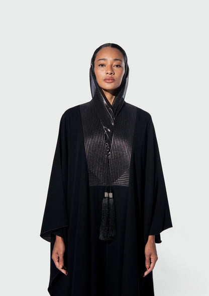 HARLIENZ QUILTED COLLAR ABAYA