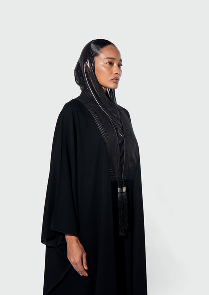 HARLIENZ QUILTED COLLAR ABAYA