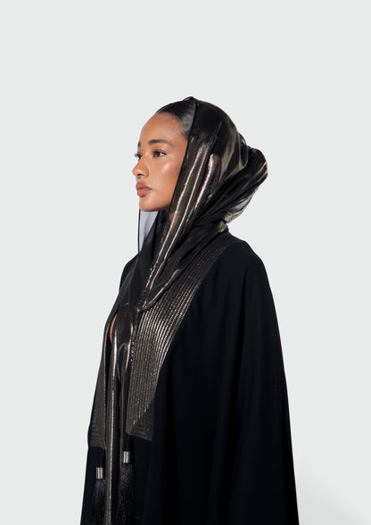 HARLIENZ QUILTED COLLAR ABAYA