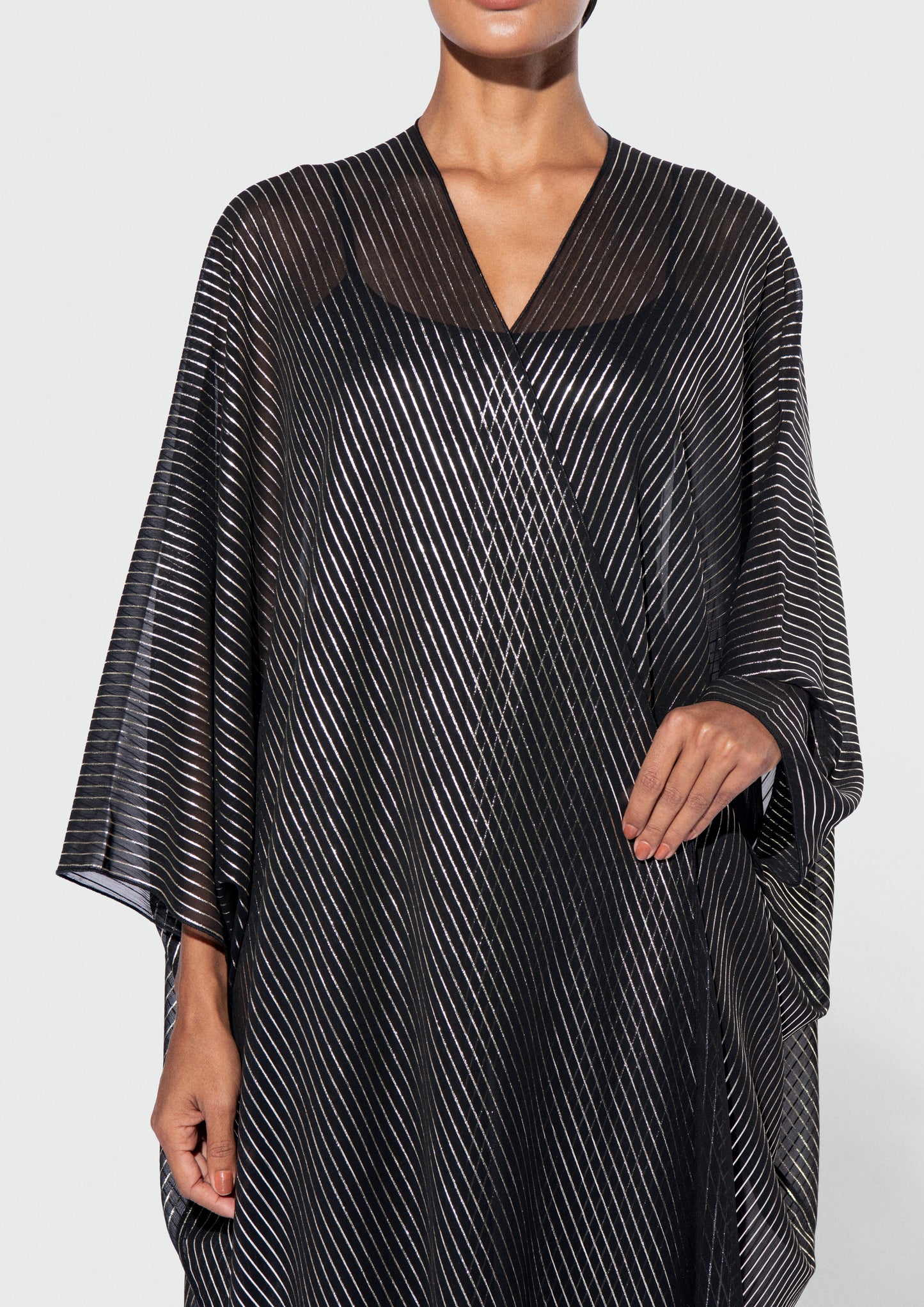 THE METALLIC PINSTRIPE ABAYA