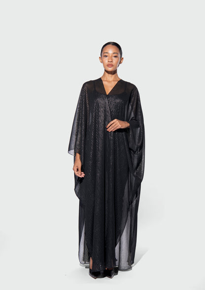 THE METALLIC PINSTRIPE ABAYA