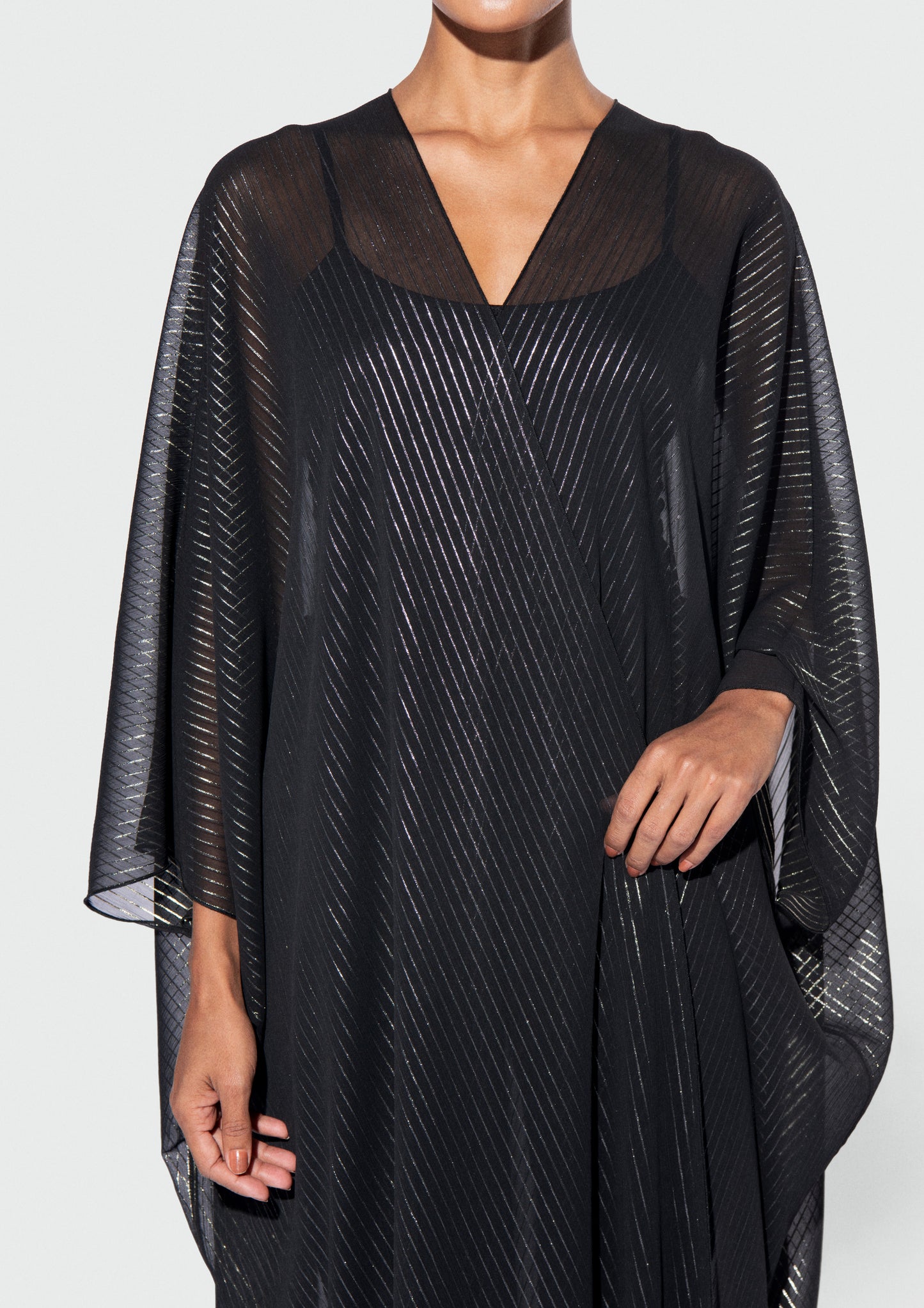 THE METALLIC PINSTRIPE ABAYA